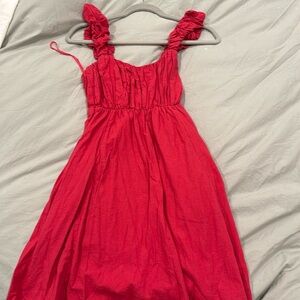 Abercrombie red linen dress